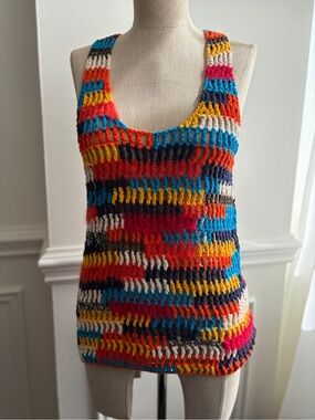 Monse Multicolor Crochet Knit Tank Top